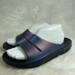 OOFOS Men's/Unisex Iridescent Purple-Blue Slide Sandals